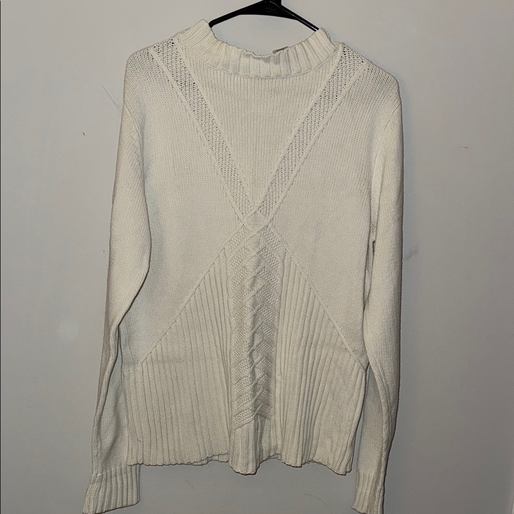 Liz Claiborne Cream Cowl Neck Sweater